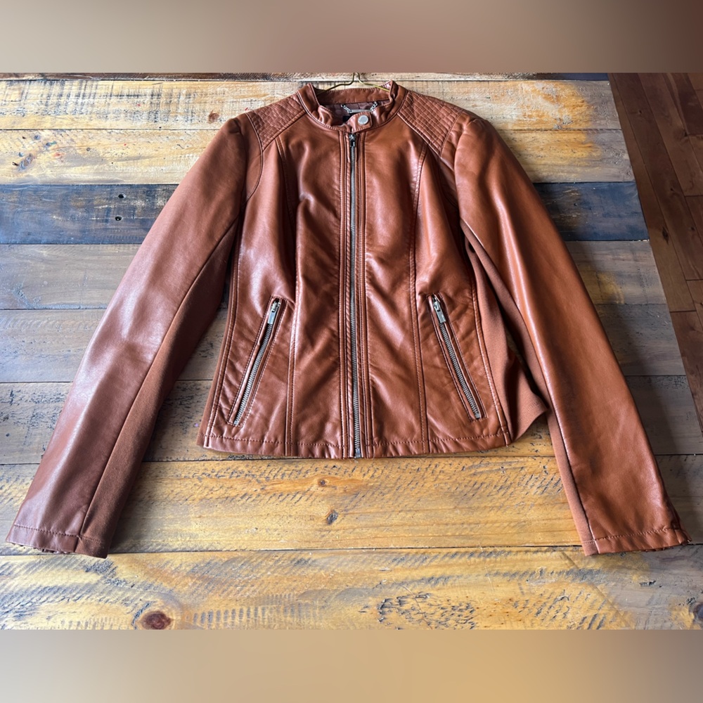 Express Women’s Brown Vegan Leather Jacket